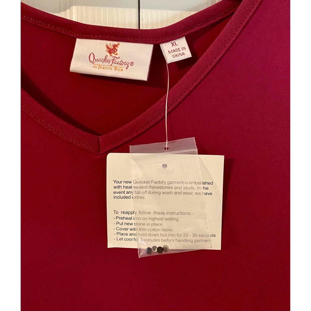 NWT Quacker Factory hot pink / Fuschia Embellished Dress Extra Large xl - Picture 3 of 5